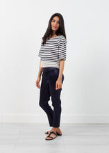 Load image into Gallery viewer, Sleeve Top in Navy Stripe